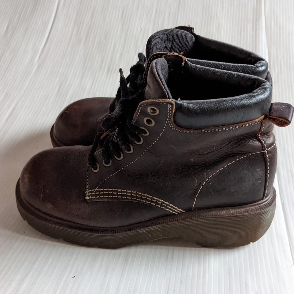 DOC MARTENS Vintage MIE Chunky Chunky Platform Brown Leather Boots - Picture 11 of 14